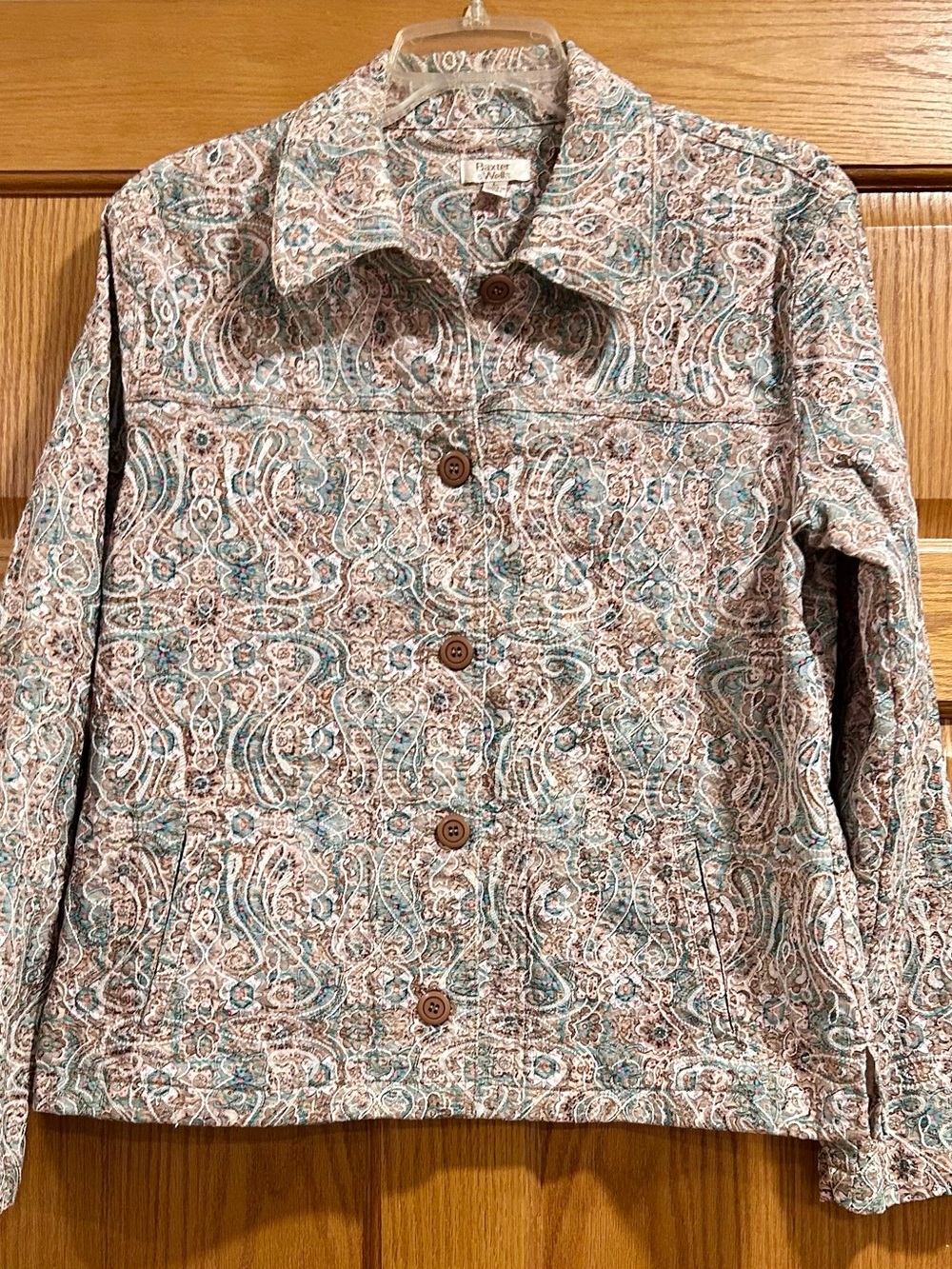 Baxter & Wells Vintage Textured Paisley Button Down Jacket Excellent Condition